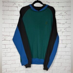Vintage NWT Ivanhoe Colorblock Crewneck Sweater – Green/Blue/Black - Sz XL